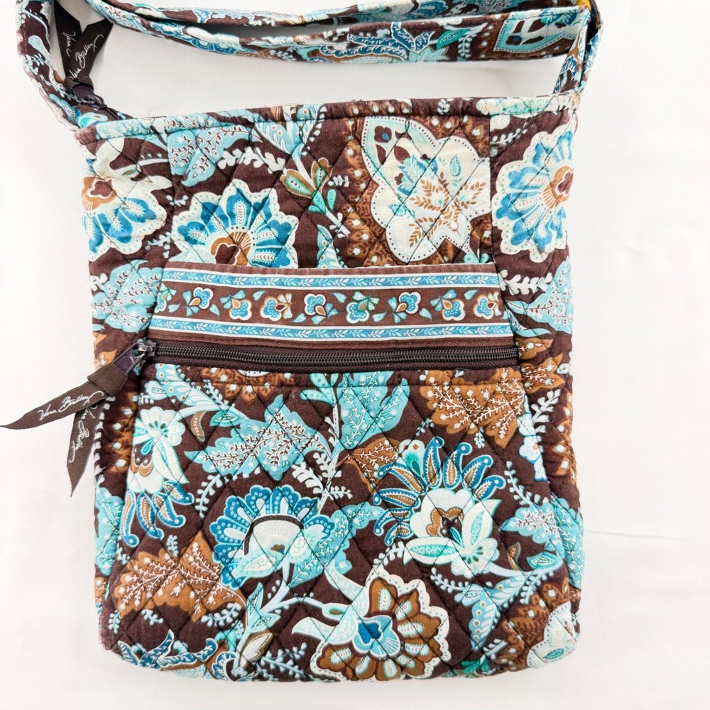 Vera Bradley Hipster Crossbody Bag Java Blue Retired 2006 Y2K Quilted Floral